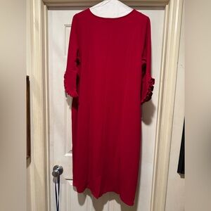 Catherines Vibrant Red Long Sleeve Dress